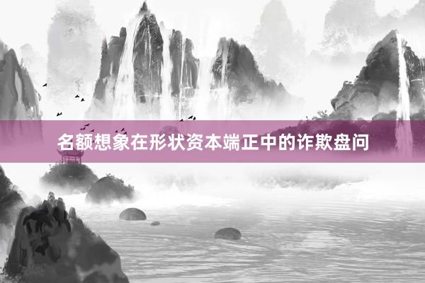 名额想象在形状资本端正中的诈欺盘问