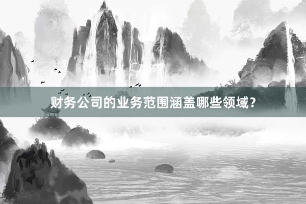 财务公司的业务范围涵盖哪些领域？